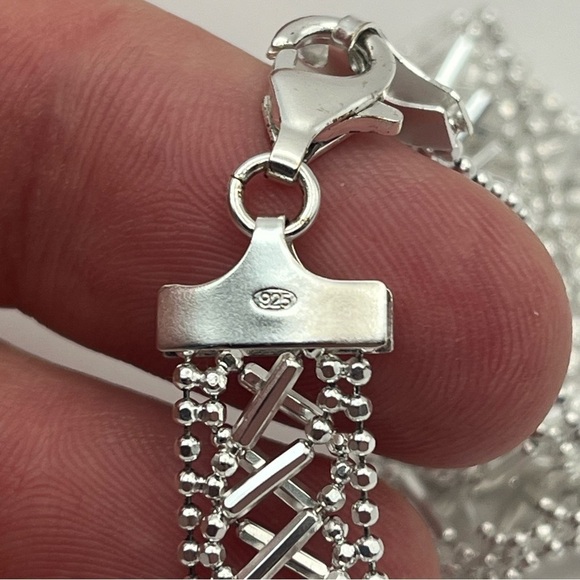 Cherish Jewelry 925 Silver Beads & Bars 18 inch Necklace NEW in Box - Picture 4 of 9